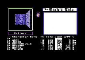 The Bard's Tale on the Commodore 64. Note that this predates the screenshot immediately above by two full years.