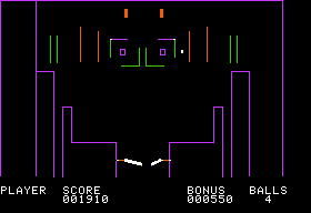 Budge's first pinball game, from Trilogy of Games