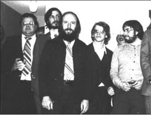 Michael Scott, Steve Jobs, Jef Raskin, Chris Espinosa, and Steve Wozniak circa 1977