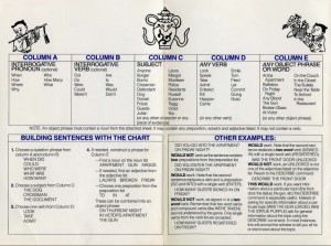 Perry Mason's sentence-building menu