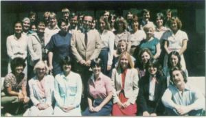 Jim Levy surrounded by his Activision "family," 1981