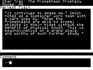Star Trek: The Promethean Prophecy. We're back on much more conventional text-adventure territory here...