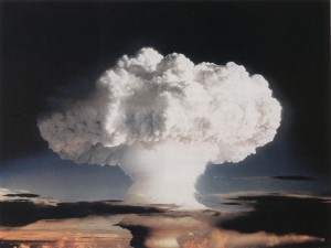 The world's first hydrogen bomb explodes on November 1, 1952.