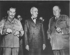 Stalin, Truman, and Churchill at Potsdam, 1945