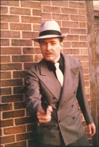 Doug Sharp dressed as a gangster for a King of Chicago promotional shoot.