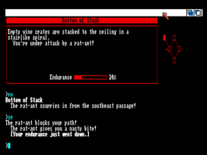 Battling a rat-ant (say, is that a Starcross reference?) in Beyond Zork.