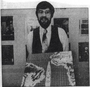 Joel poses in 1982 with Pursuit of the Graf Spee, the only SSI game he designed and programmed himself -- albeit by cribbing liberally from Computer Bismark. Selling just 2082, it wasn't a big success.