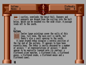 Zork Zero uses graphics more often to present the look of an illuminated manuscript than for traditional illustrations.