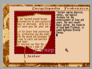 The in-game Encyclopedia Frobozzica is a nice if somewhat underused feature. The encyclopedia could have provided nudges for some more of the more obscure puzzles and maybe even some direction as to what to be working on next. Instead that work is all shuffled off to the hint system.