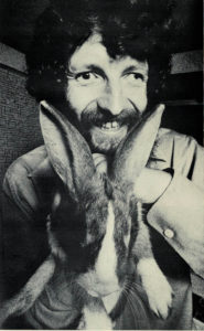 Kit Williams with a hare -- not the famous golden one.