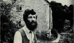 Kit Williams outside the Gloucestershire cottage where Masquerade was proposed, conceived, and executed.