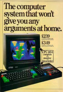 Ever practical in their approach to technology, Amstrad made much of the CPC's bundled monitor in their advertising, noting that with the CPC Junior could play on the computer while the rest of the family watched television.