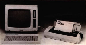 The first Amstrad PCW machine, complete with bundled printer.