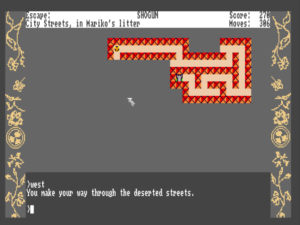 Shogun includes one graphical puzzle reminescent of those in Zork Zero, a maze representing the tangled allies of Osaka.