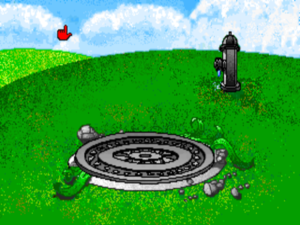 In my opinion, The Manhole lost a little bit of its charm when it was colorized. The VGA graphics, impressive in their day, look a bit garish today.