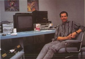 David Riordan on the job at Cinemaware.