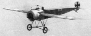 A Fokker Eindecker ("monoplane") of the sort which, equipped with the first synchronizer gear, terrorized the Allies on the Western Front during the fall of 1915.